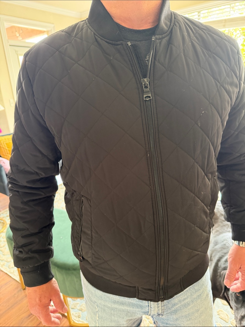 Calvin Klein Black Quilted Bomber Jacket